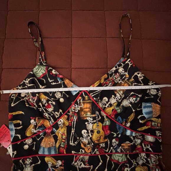 Partying skeletons /Day of the Dead dress by Paper Doll Productions S - Picture 10 of 13